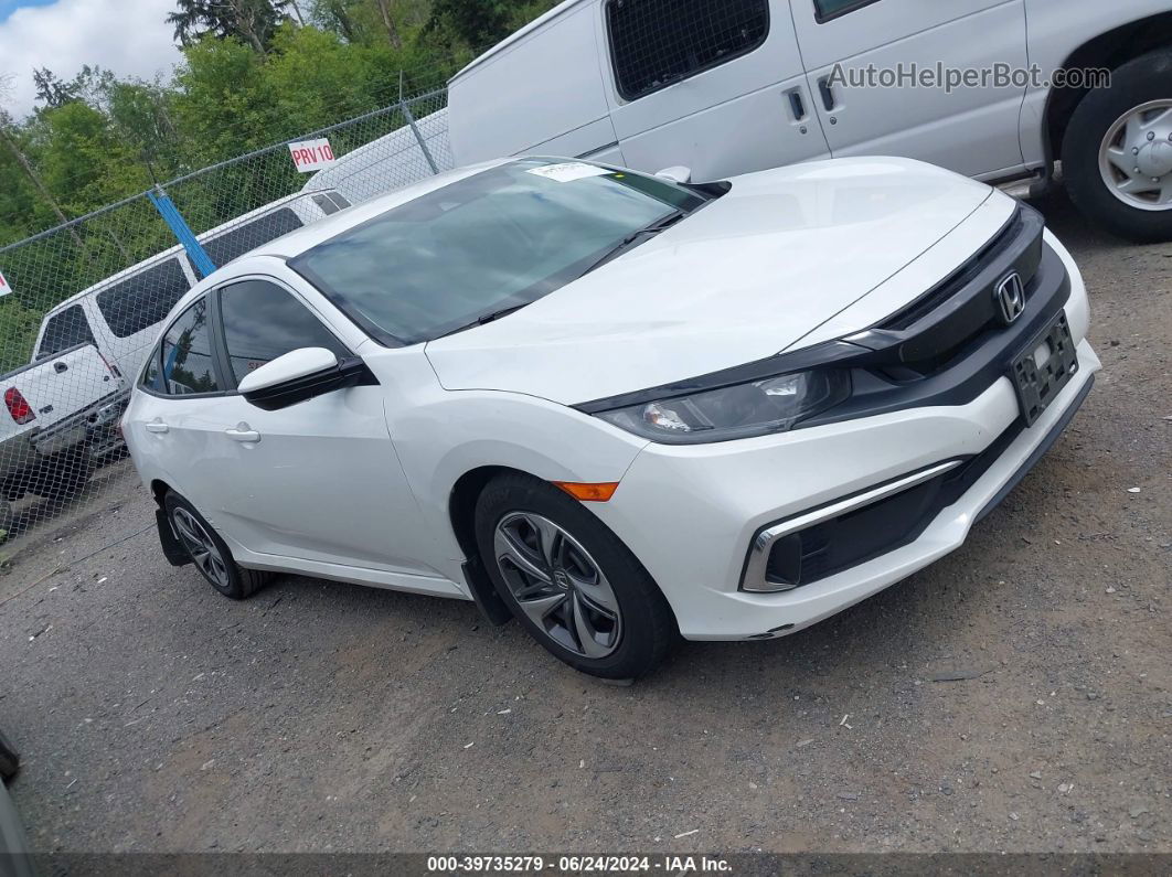 2020 Honda Civic Lx White vin: 19XFC2F60LE201501