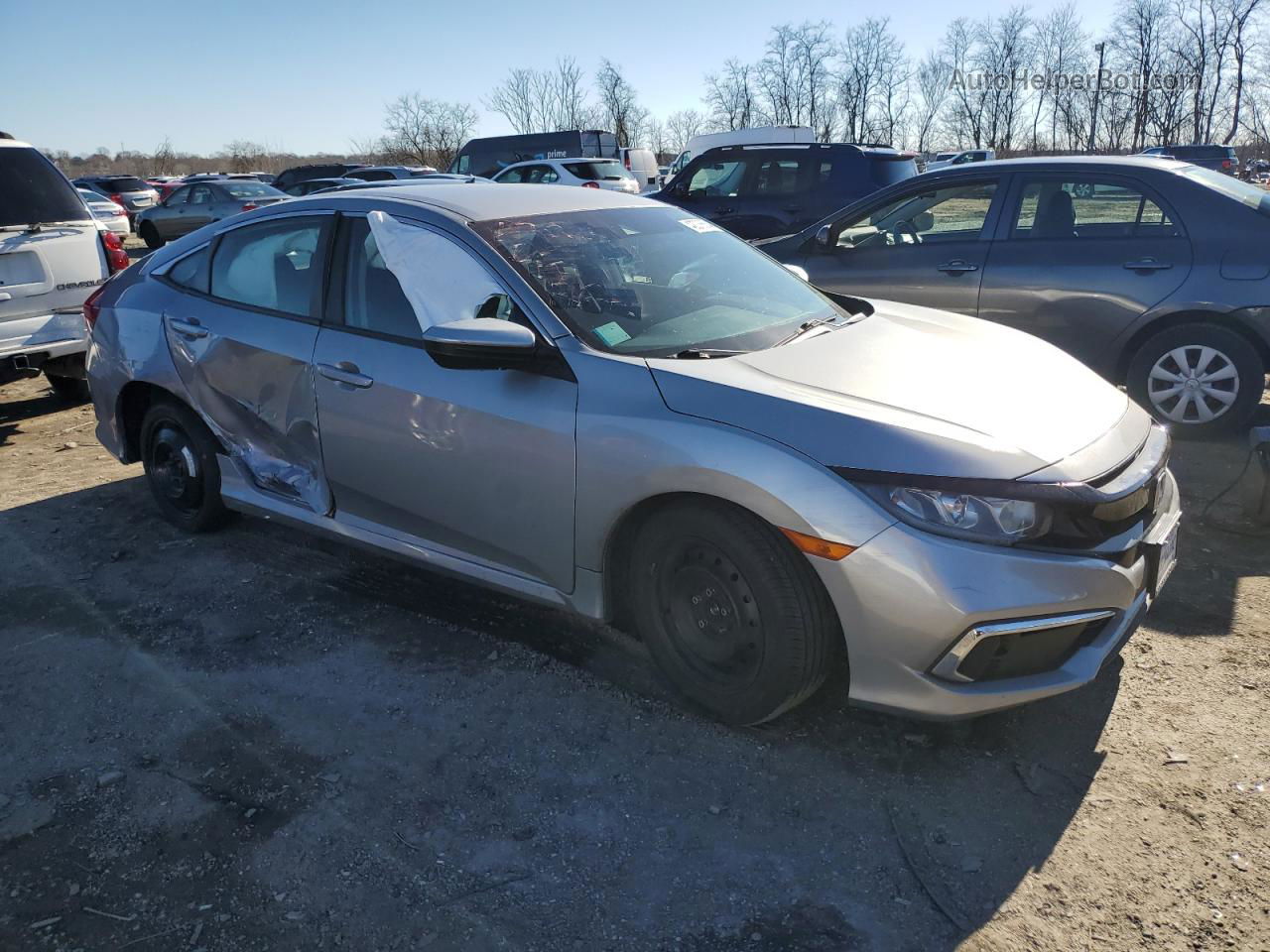 2020 Honda Civic Lx Silver vin: 19XFC2F61LE014526