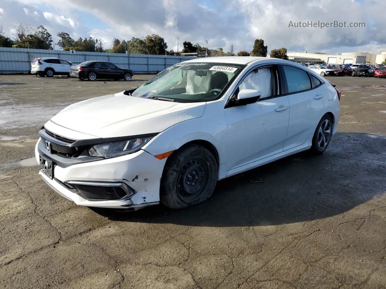 2020 Honda Civic Lx White vin: 19XFC2F61LE201944