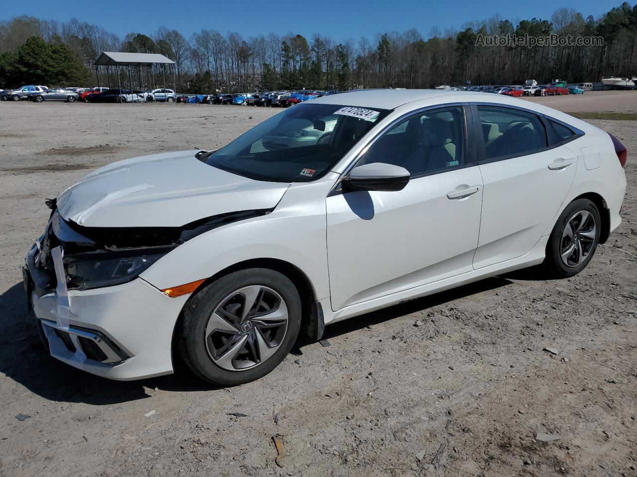 2019 Honda Civic Lx White vin: 19XFC2F62KE024996