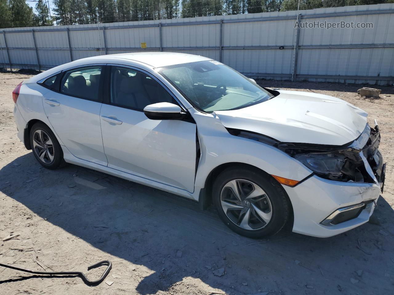 2019 Honda Civic Lx White vin: 19XFC2F62KE024996