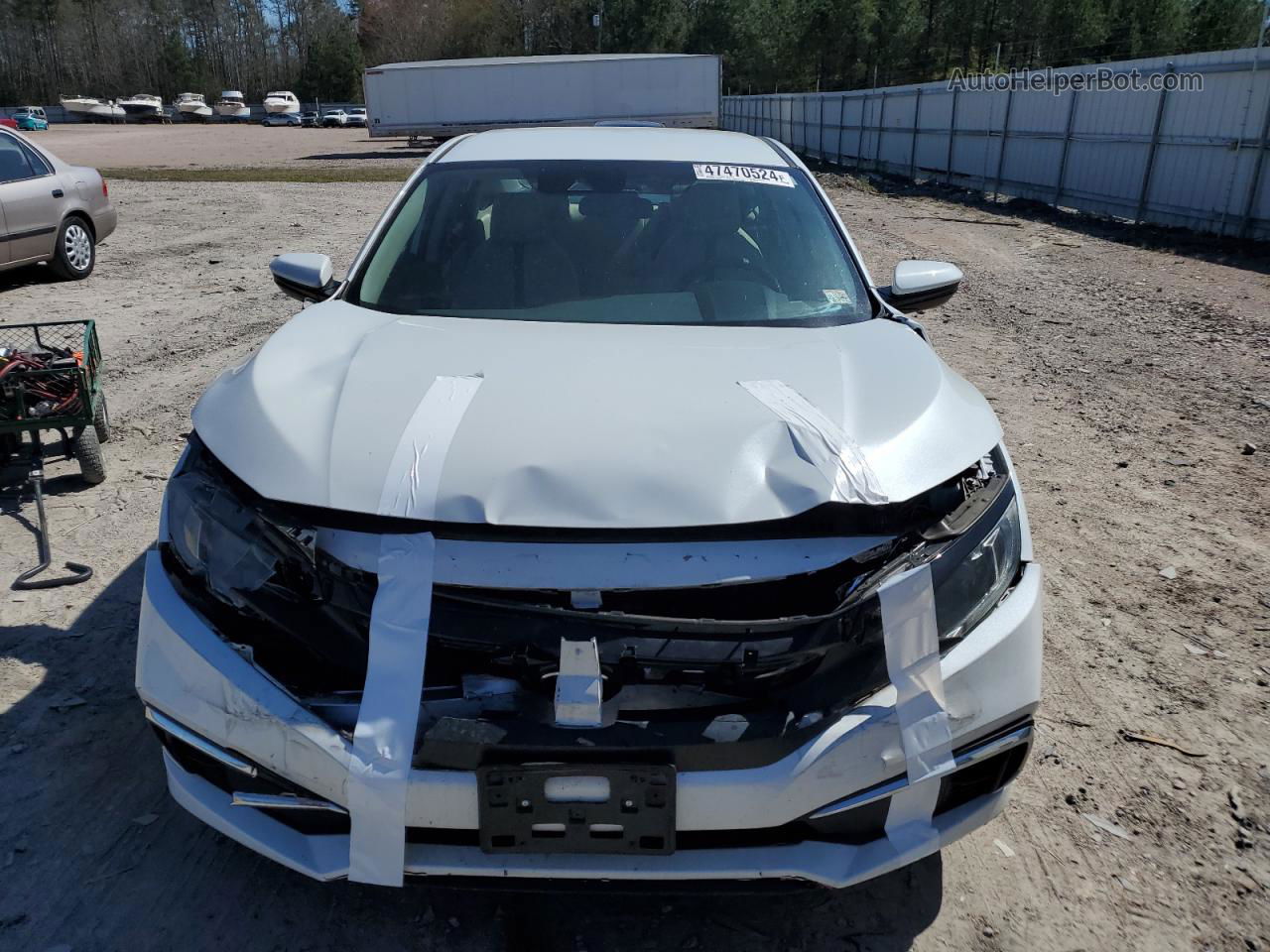 2019 Honda Civic Lx White vin: 19XFC2F62KE024996