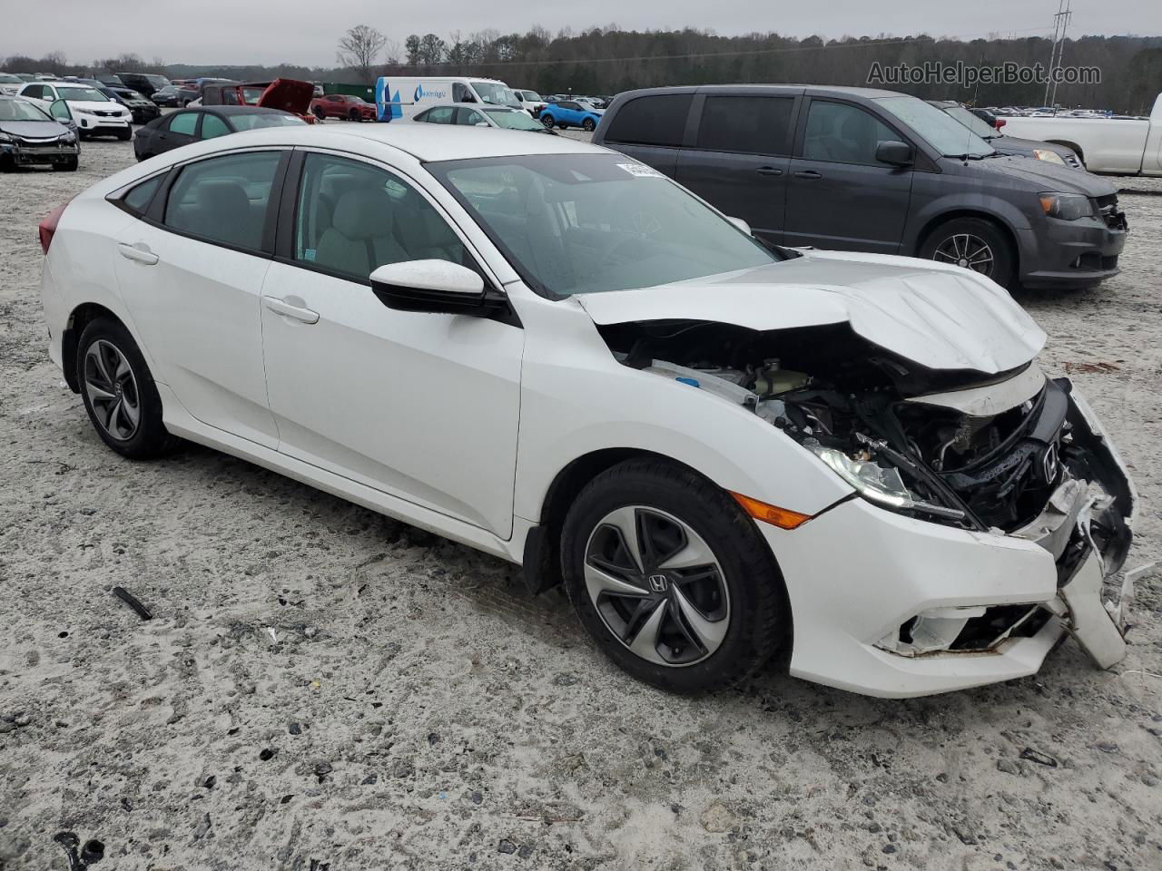 2020 Honda Civic Lx White vin: 19XFC2F62LE003678