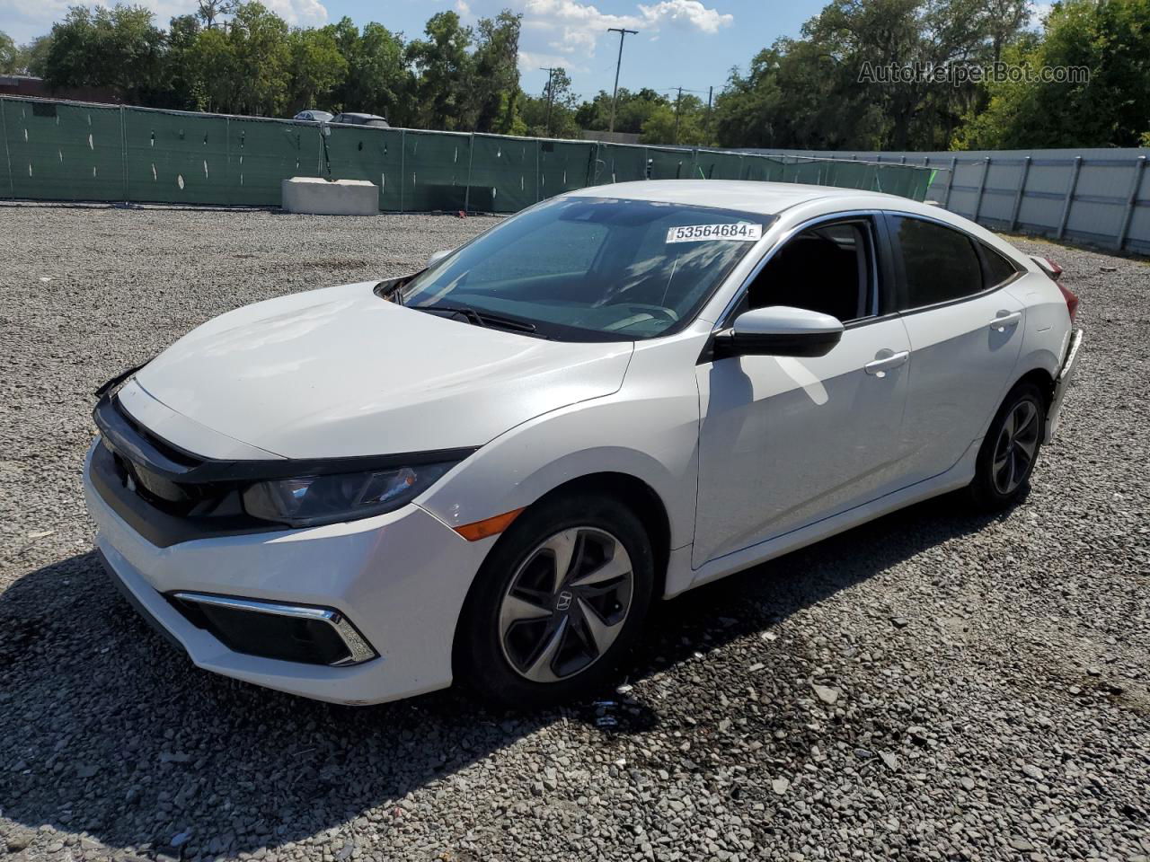 2020 Honda Civic Lx White vin: 19XFC2F62LE206828