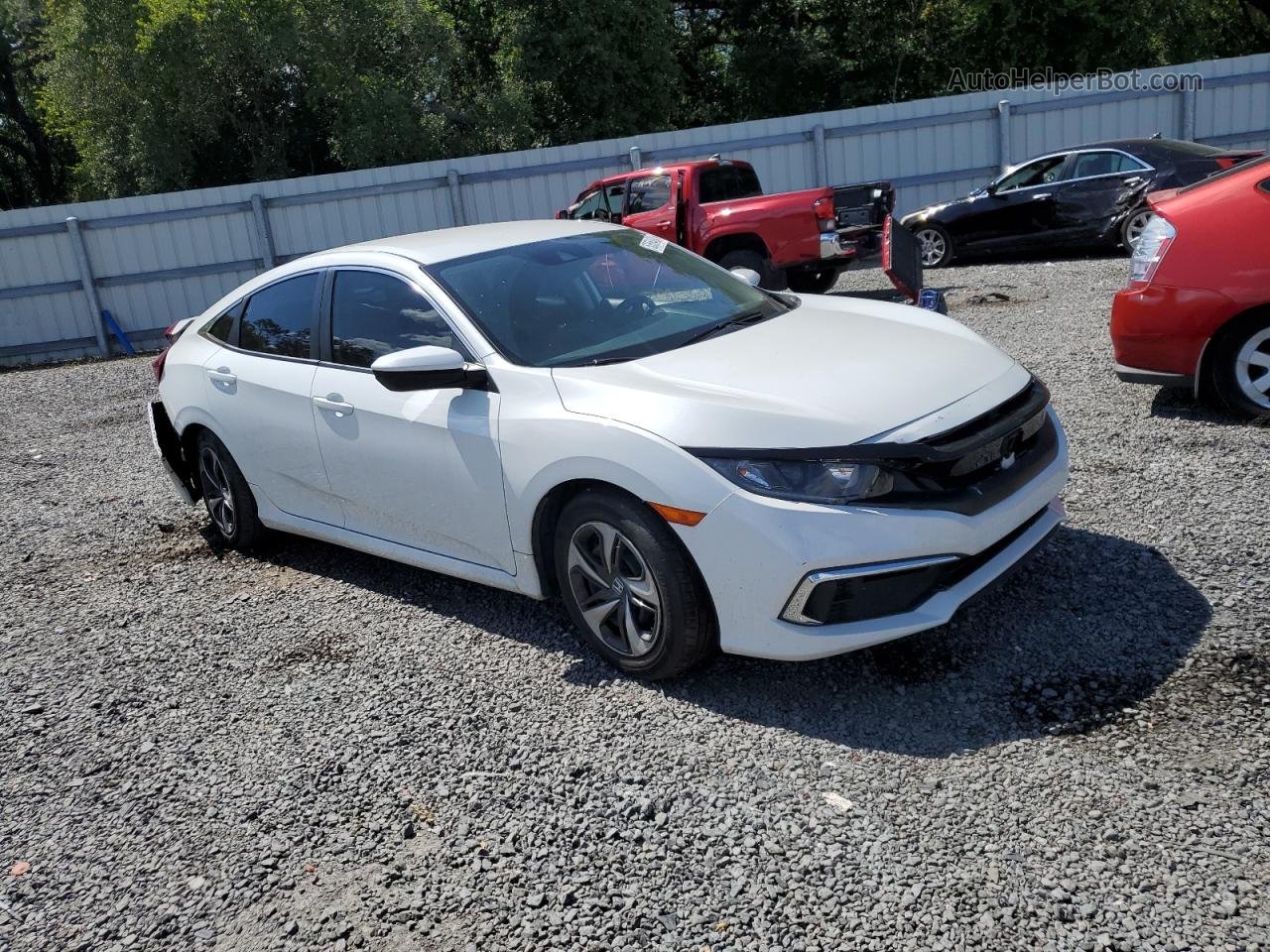 2020 Honda Civic Lx White vin: 19XFC2F62LE206828