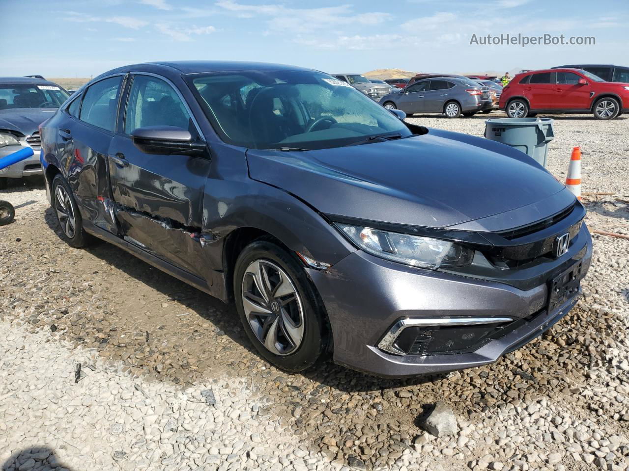 2019 Honda Civic Lx Gray vin: 19XFC2F64KE018746