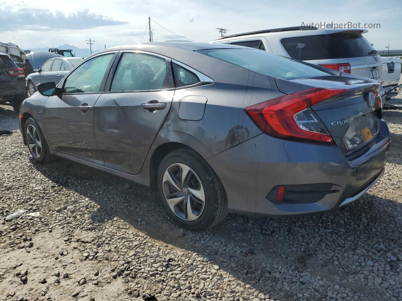 2019 Honda Civic Lx Gray vin: 19XFC2F64KE018746