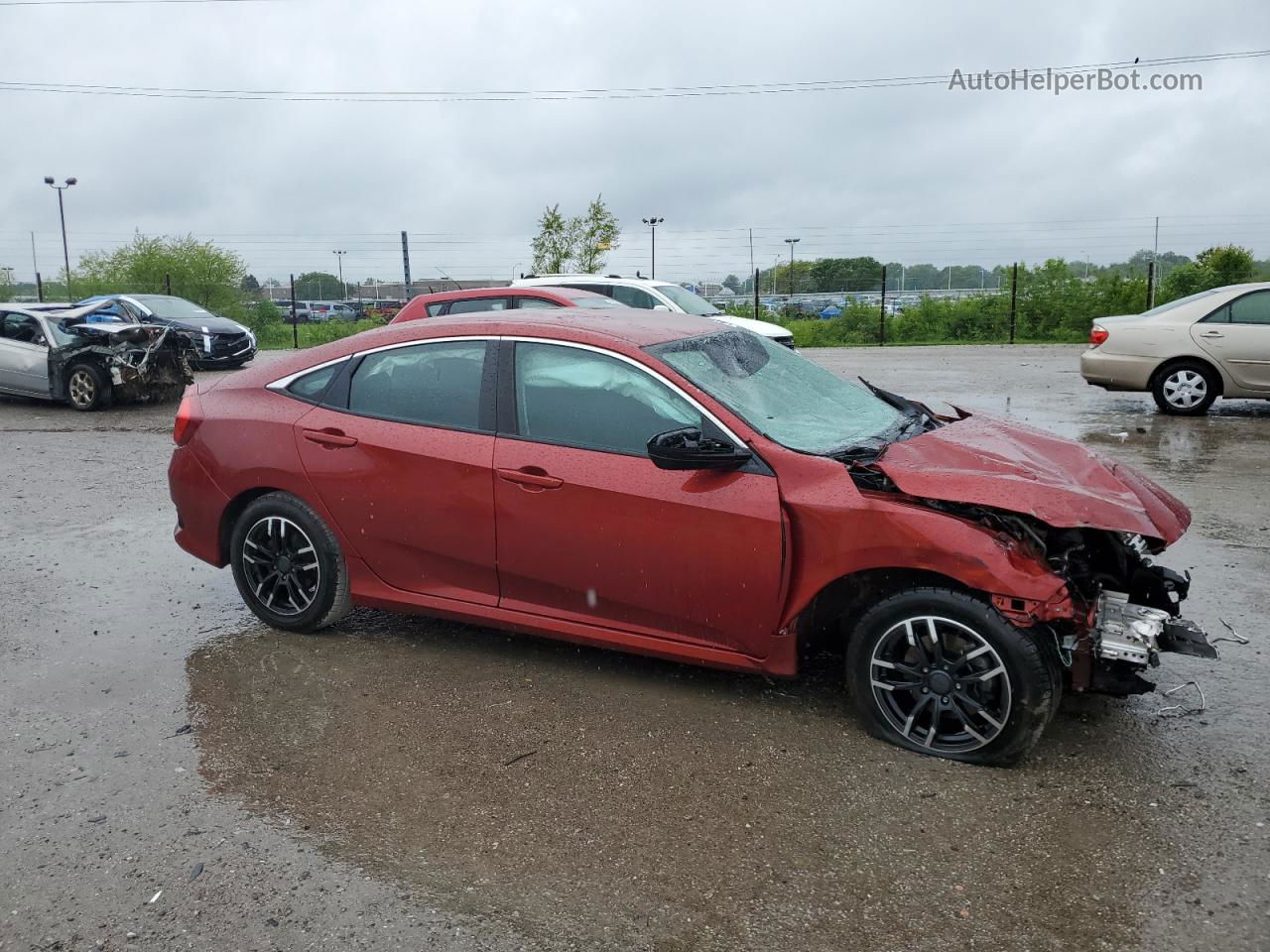 2019 Honda Civic Lx Red vin: 19XFC2F64KE026653