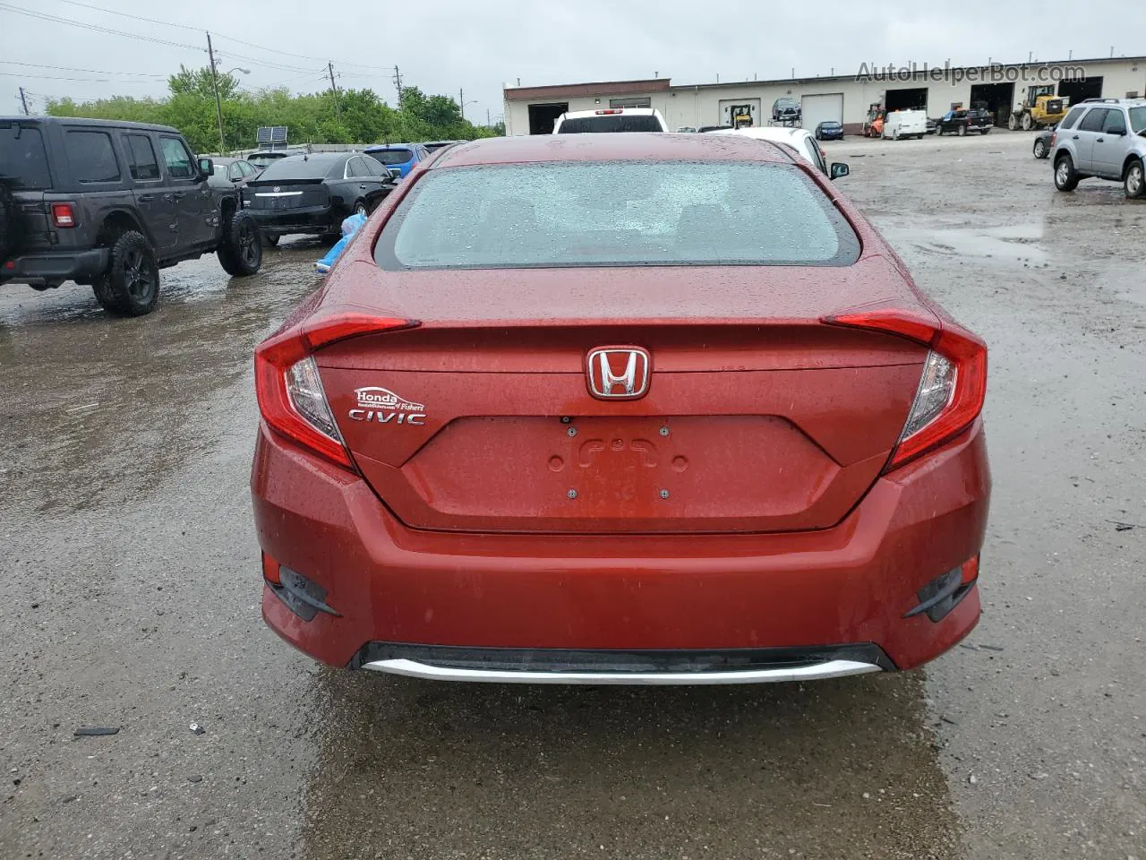 2019 Honda Civic Lx Red vin: 19XFC2F64KE026653