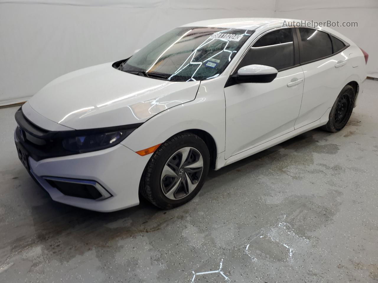 2019 Honda Civic Lx White vin: 19XFC2F64KE040200