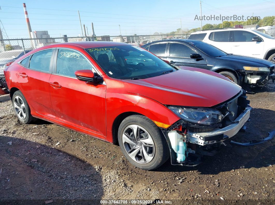 2019 Honda Civic Lx Red vin: 19XFC2F64KE051083