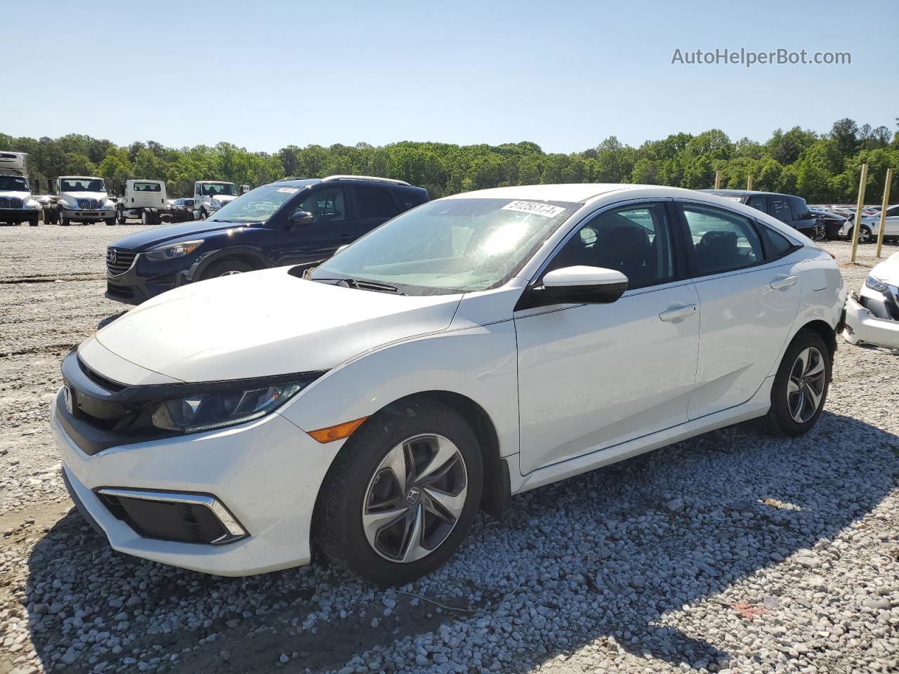 2020 Honda Civic Lx White vin: 19XFC2F64LE004542