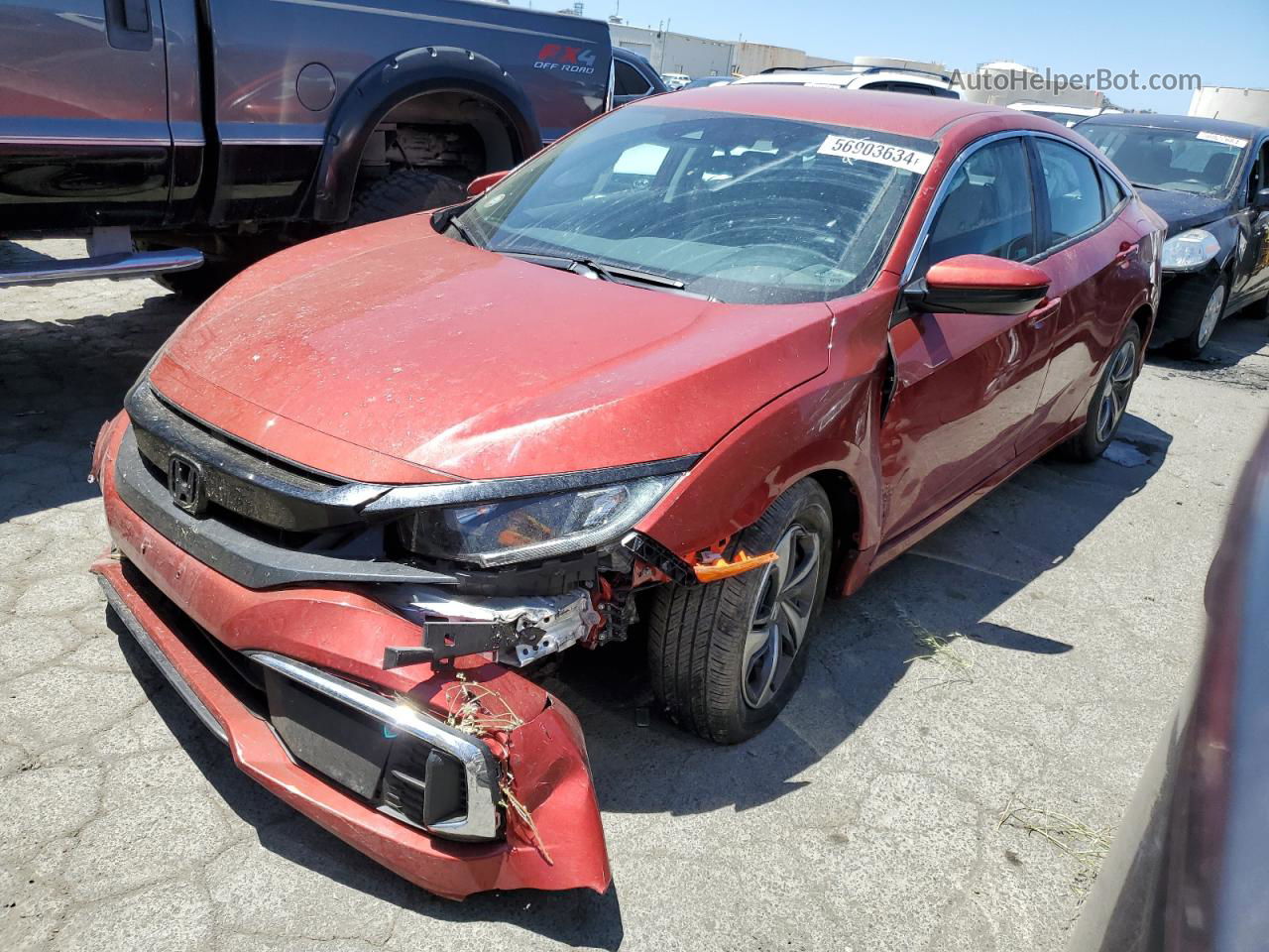 2020 Honda Civic Lx Orange vin: 19XFC2F65LE009944