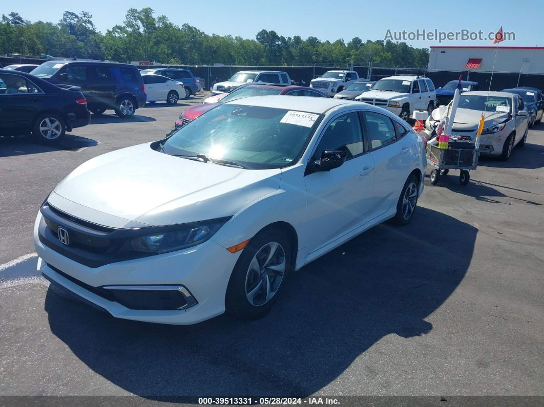 2020 Honda Civic Lx White vin: 19XFC2F65LE014299