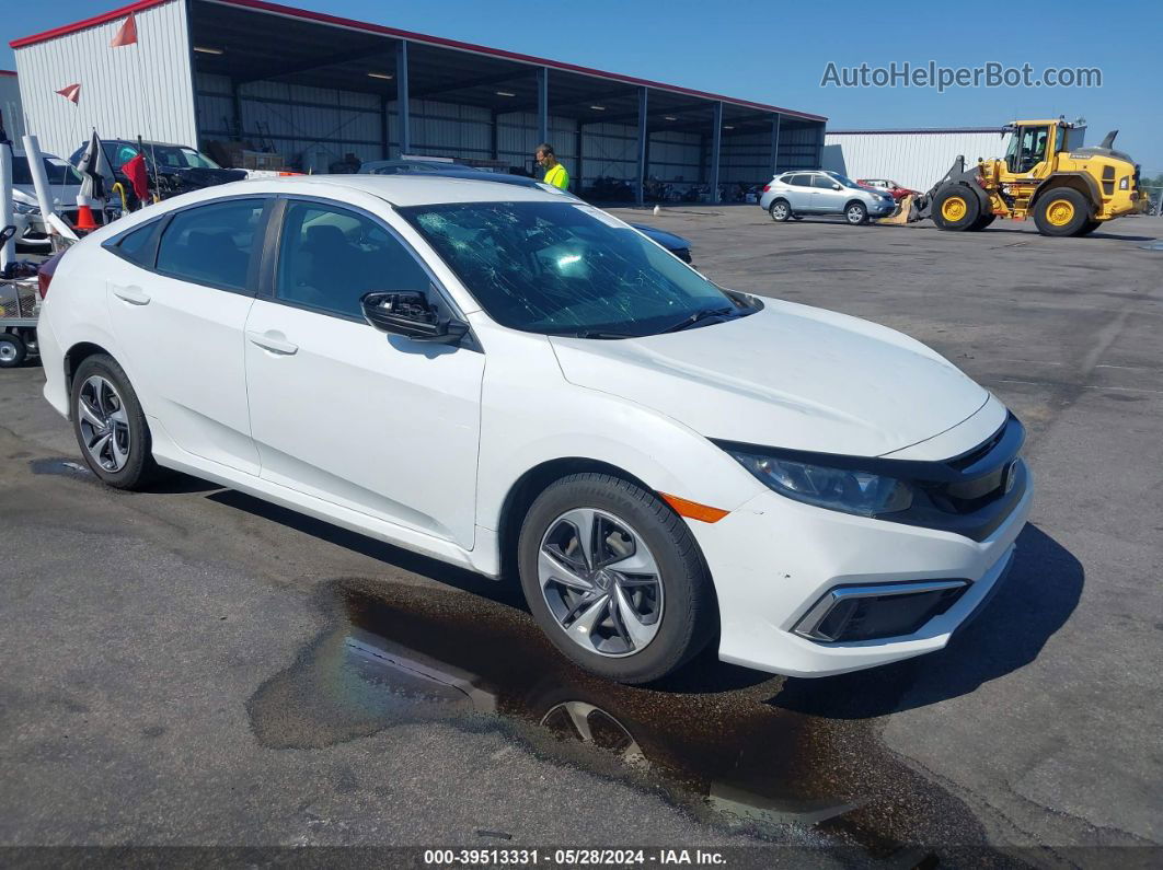 2020 Honda Civic Lx White vin: 19XFC2F65LE014299