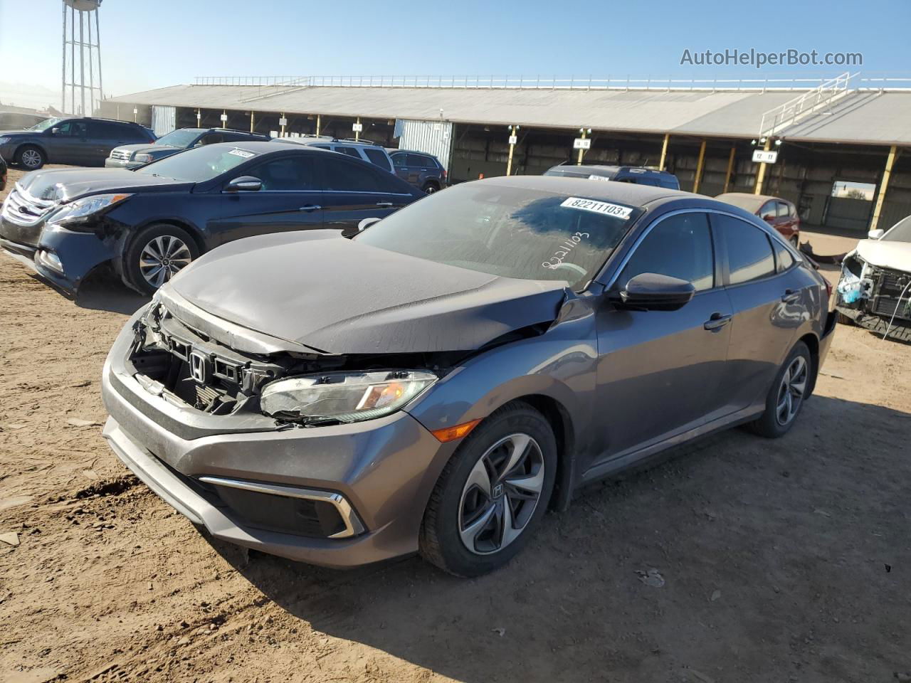 2019 Honda Civic Lx Серый vin: 19XFC2F66KE041929