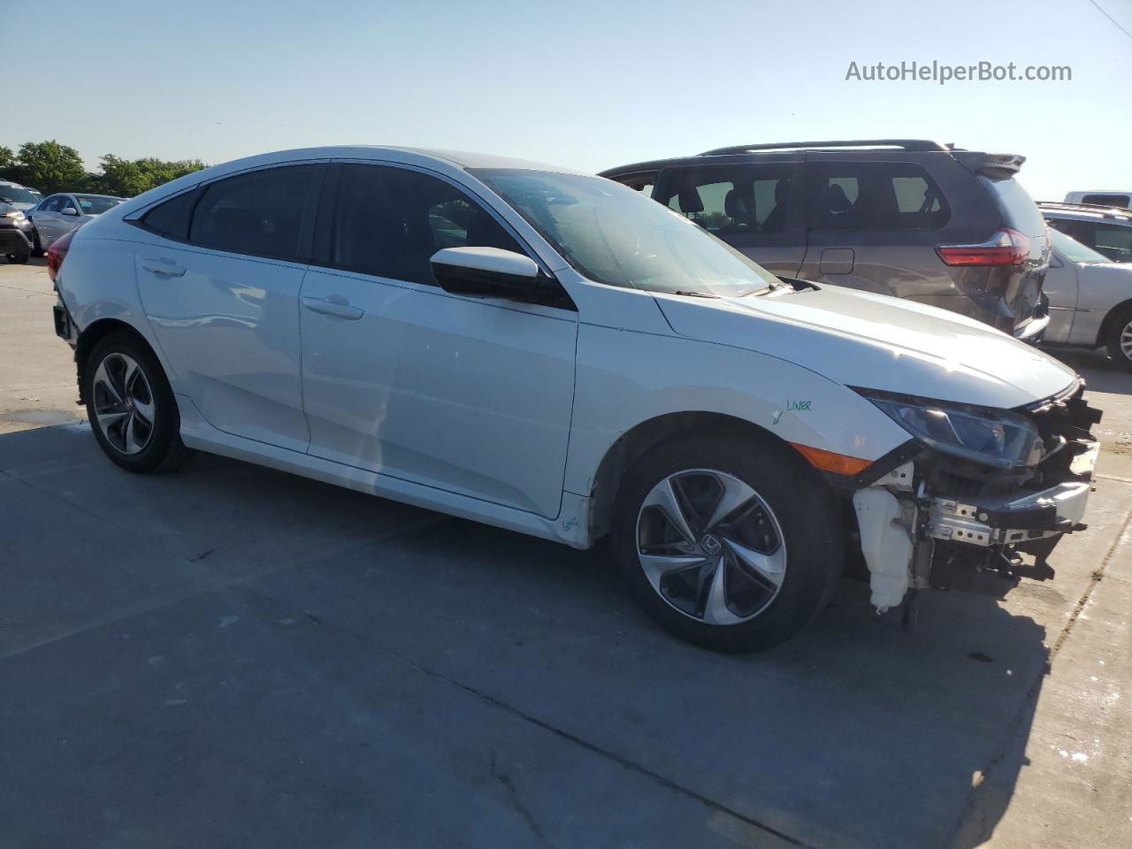 2020 Honda Civic Lx White vin: 19XFC2F66LE019611