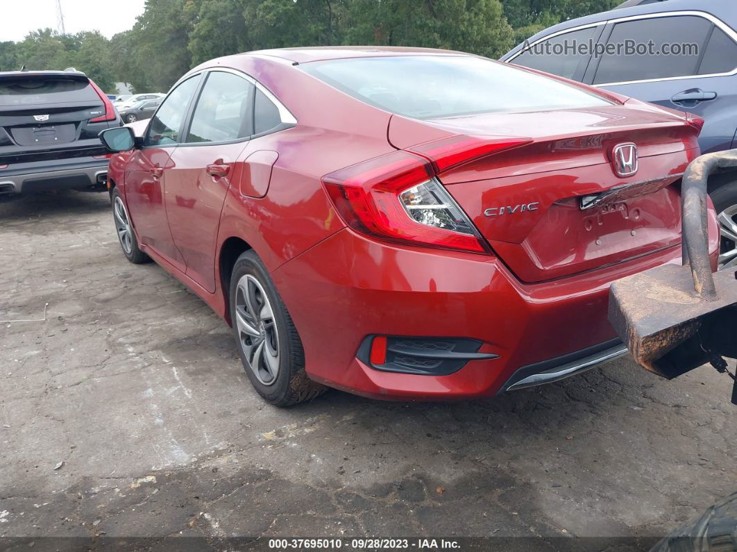 2019 Honda Civic Sedan Lx Burgundy vin: 19XFC2F68KE031550