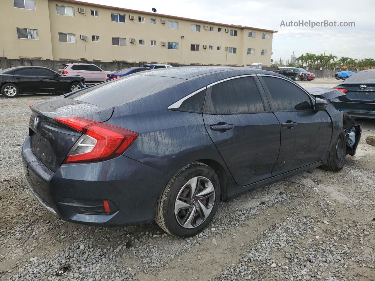 2019 Honda Civic Lx Синий vin: 19XFC2F68KE038546