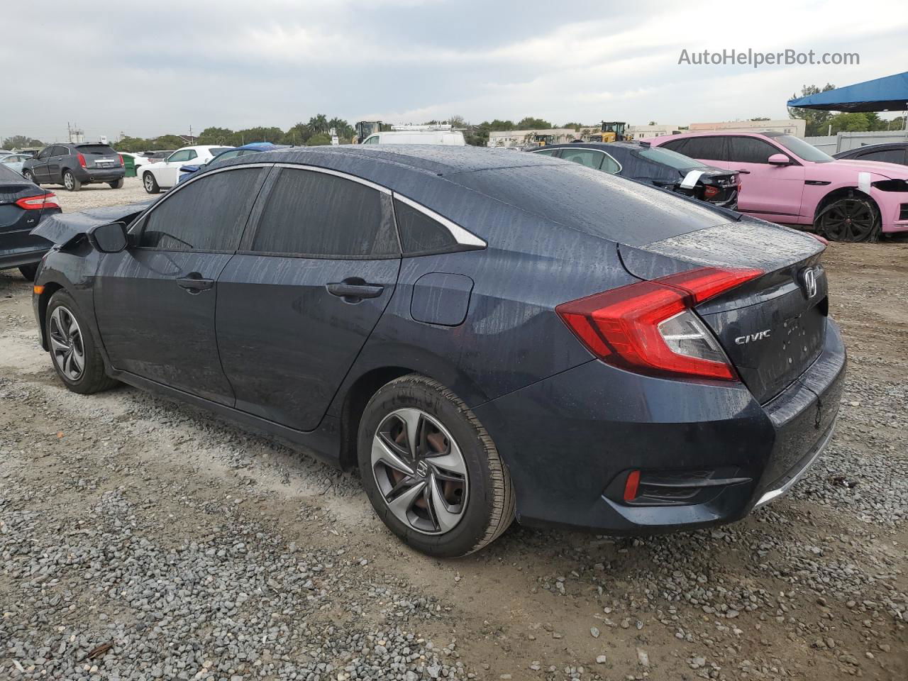 2019 Honda Civic Lx Синий vin: 19XFC2F68KE038546