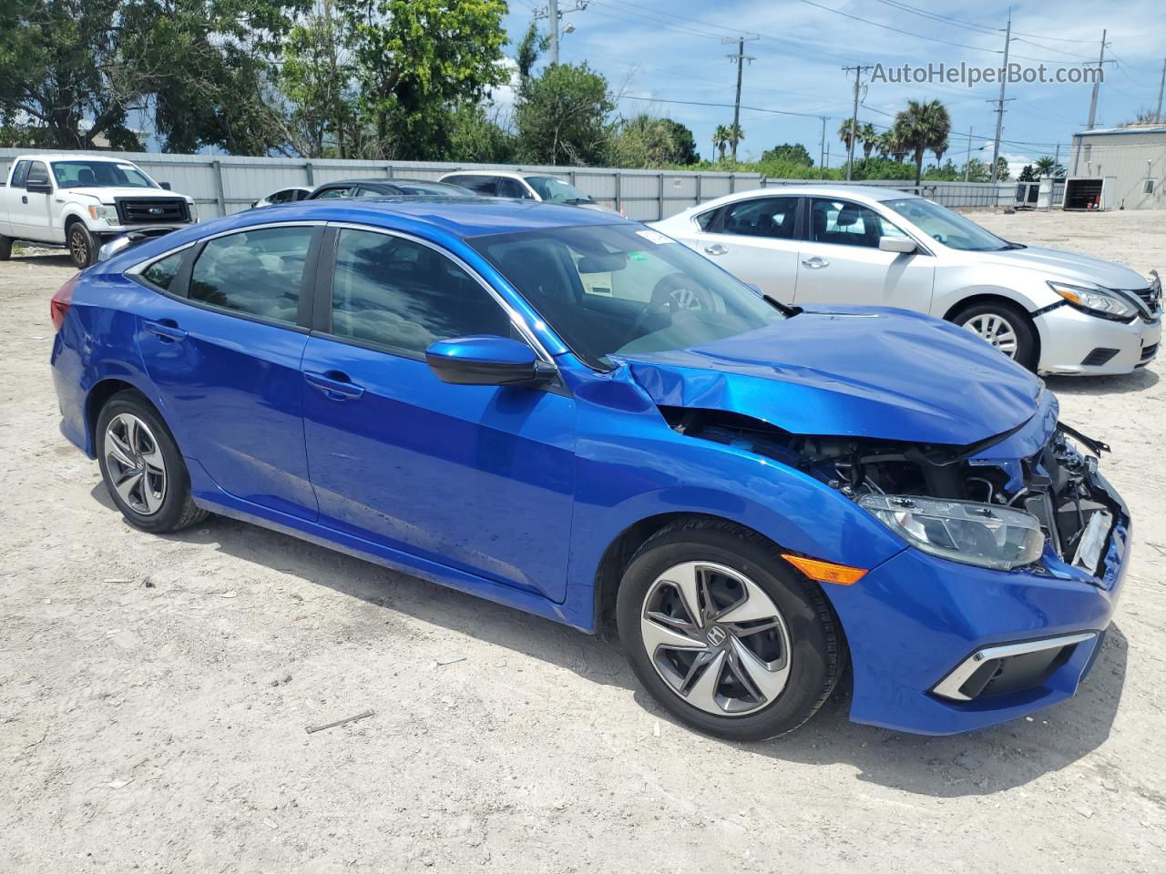 2019 Honda Civic Lx Синий vin: 19XFC2F68KE038742