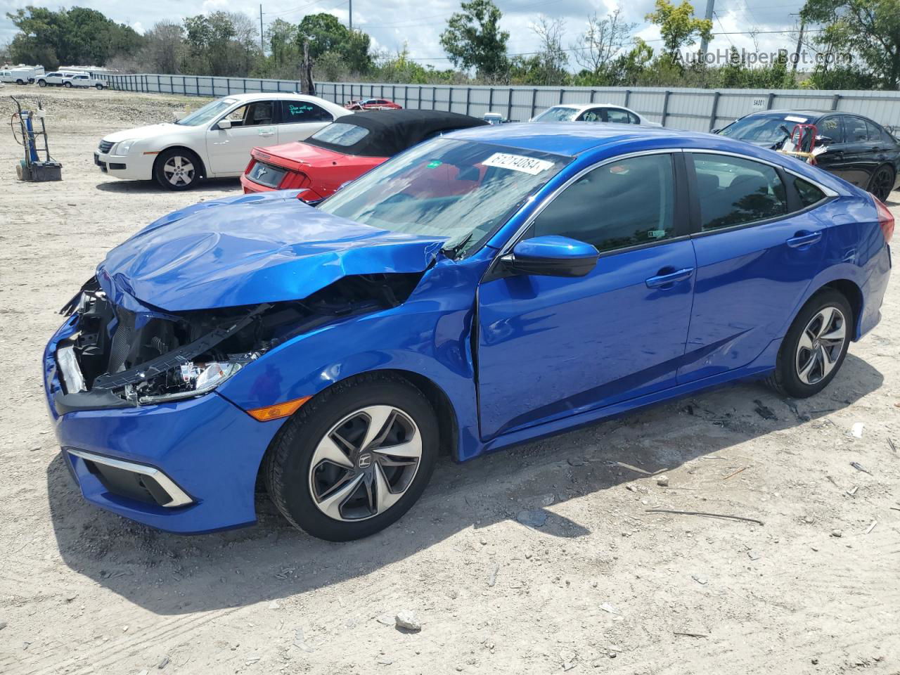 2019 Honda Civic Lx Синий vin: 19XFC2F68KE038742