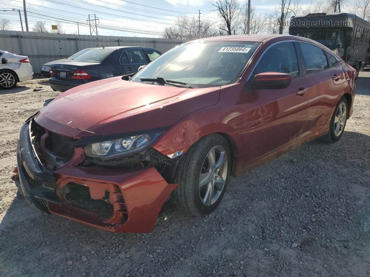 2019 Honda Civic Lx Red vin: 19XFC2F68KE039423