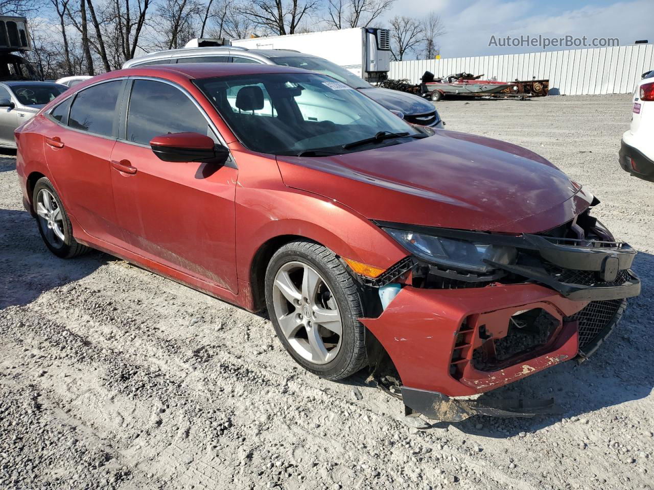 2019 Honda Civic Lx Red vin: 19XFC2F68KE039423