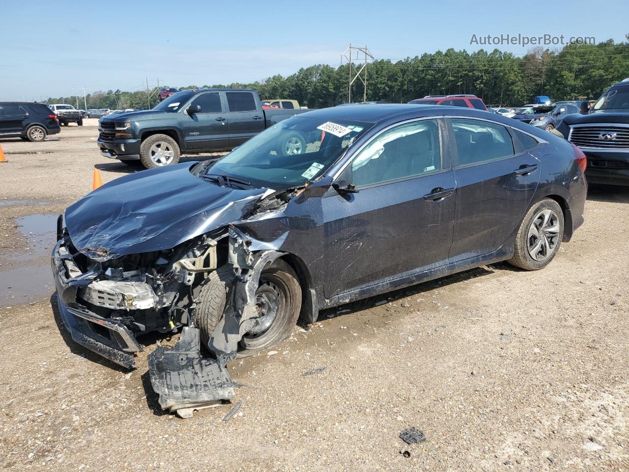 2020 Honda Civic Lx Blue vin: 19XFC2F68LE006794