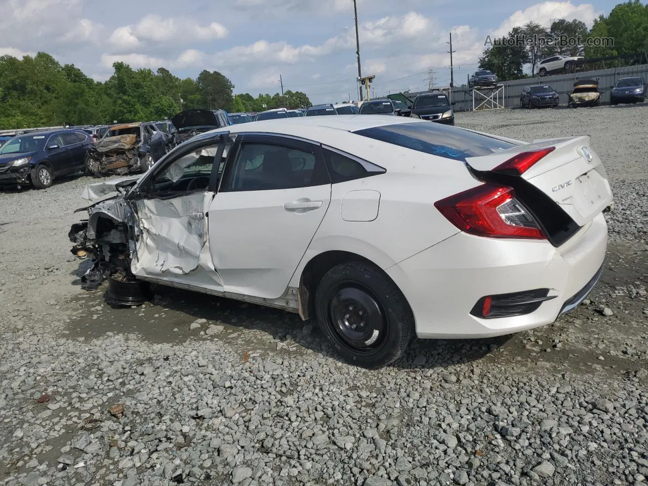 2020 Honda Civic Lx White vin: 19XFC2F68LE011316