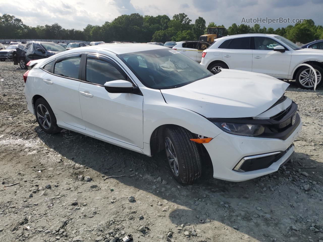 2020 Honda Civic Lx White vin: 19XFC2F68LE011316