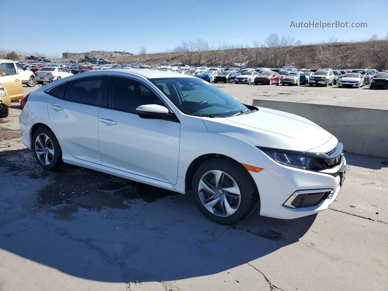 2020 Honda Civic Lx White vin: 19XFC2F68LE014961