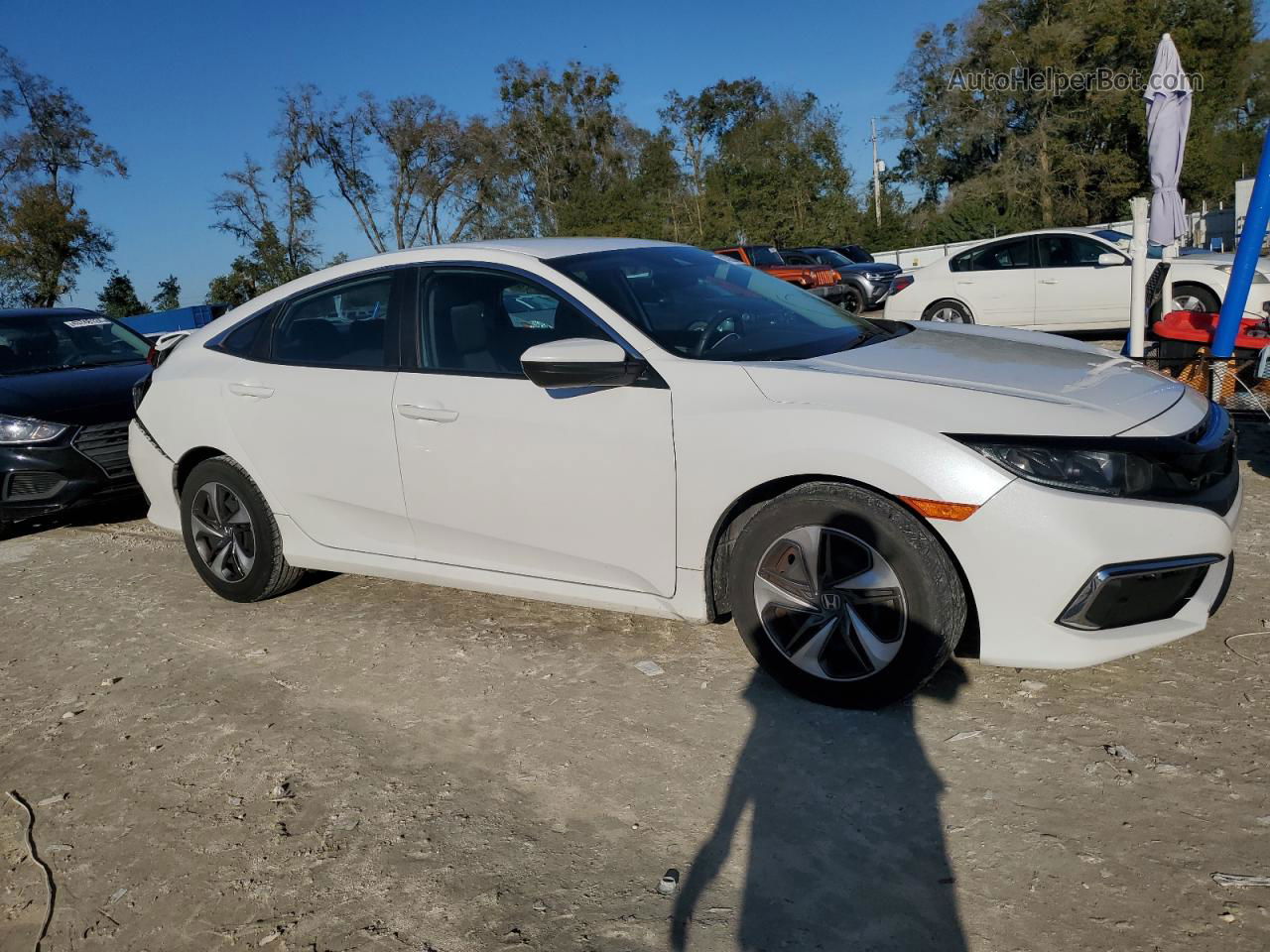 2020 Honda Civic Lx White vin: 19XFC2F69LE027332