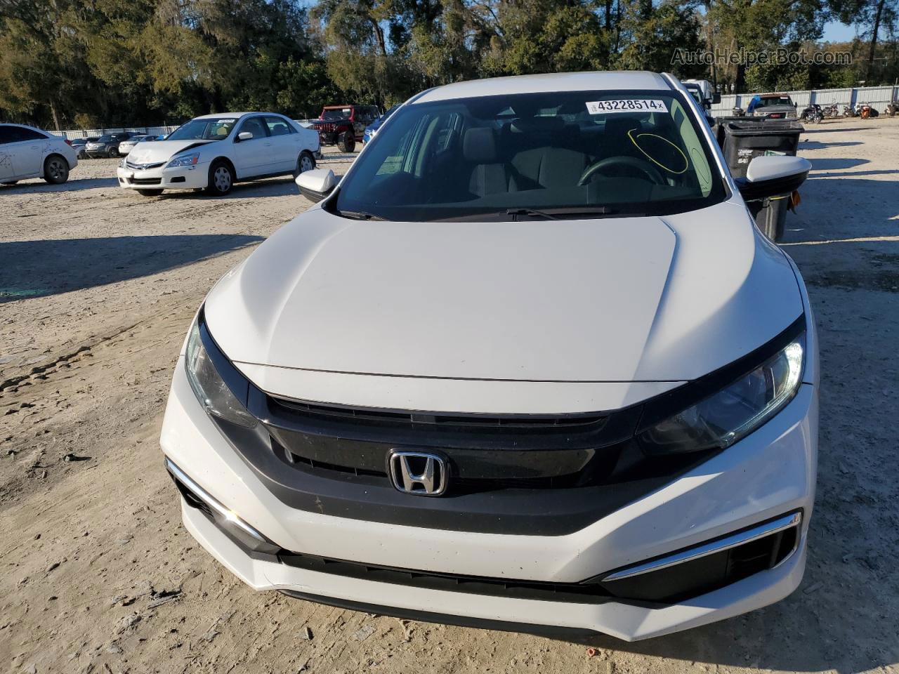 2020 Honda Civic Lx White vin: 19XFC2F69LE027332