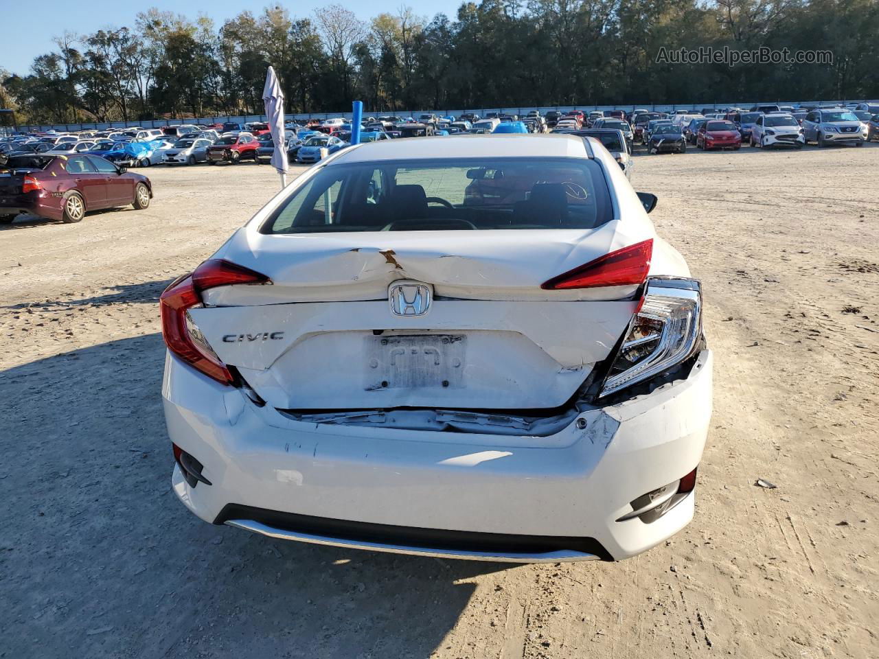 2020 Honda Civic Lx White vin: 19XFC2F69LE027332