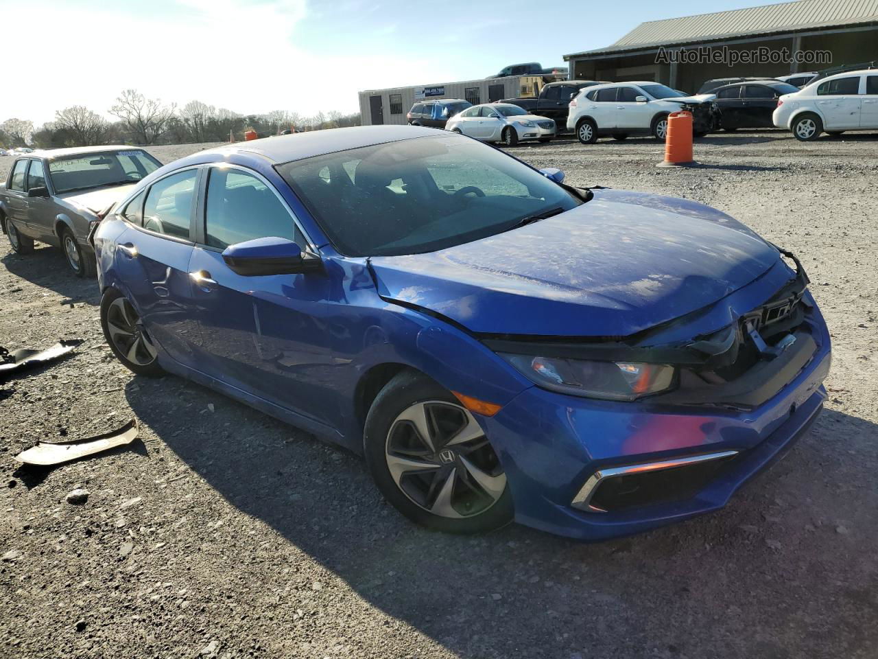 2019 Honda Civic Lx Blue vin: 19XFC2F6XKE016760