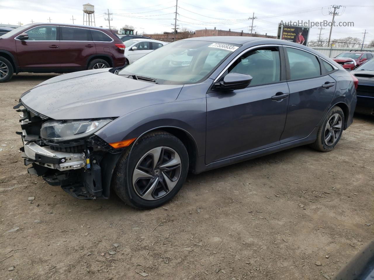 2019 Honda Civic Lx Серый vin: 19XFC2F6XKE031078