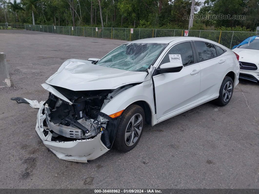 2019 Honda Civic Lx White vin: 19XFC2F6XKE034322