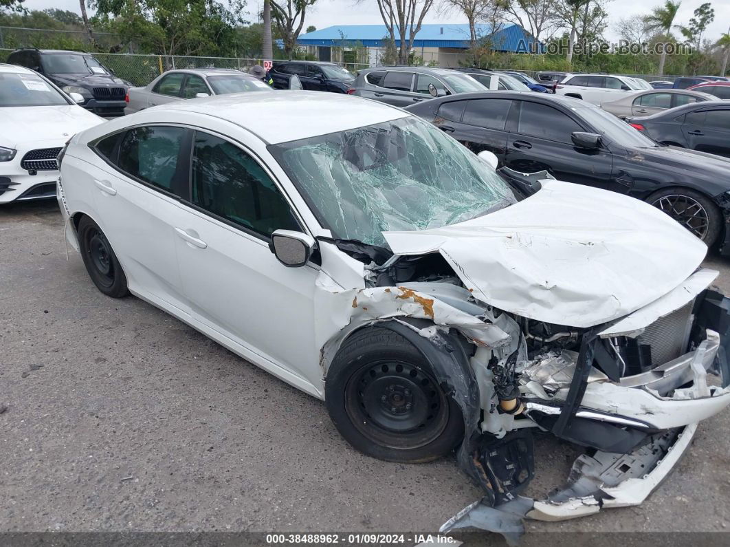 2019 Honda Civic Lx White vin: 19XFC2F6XKE034322