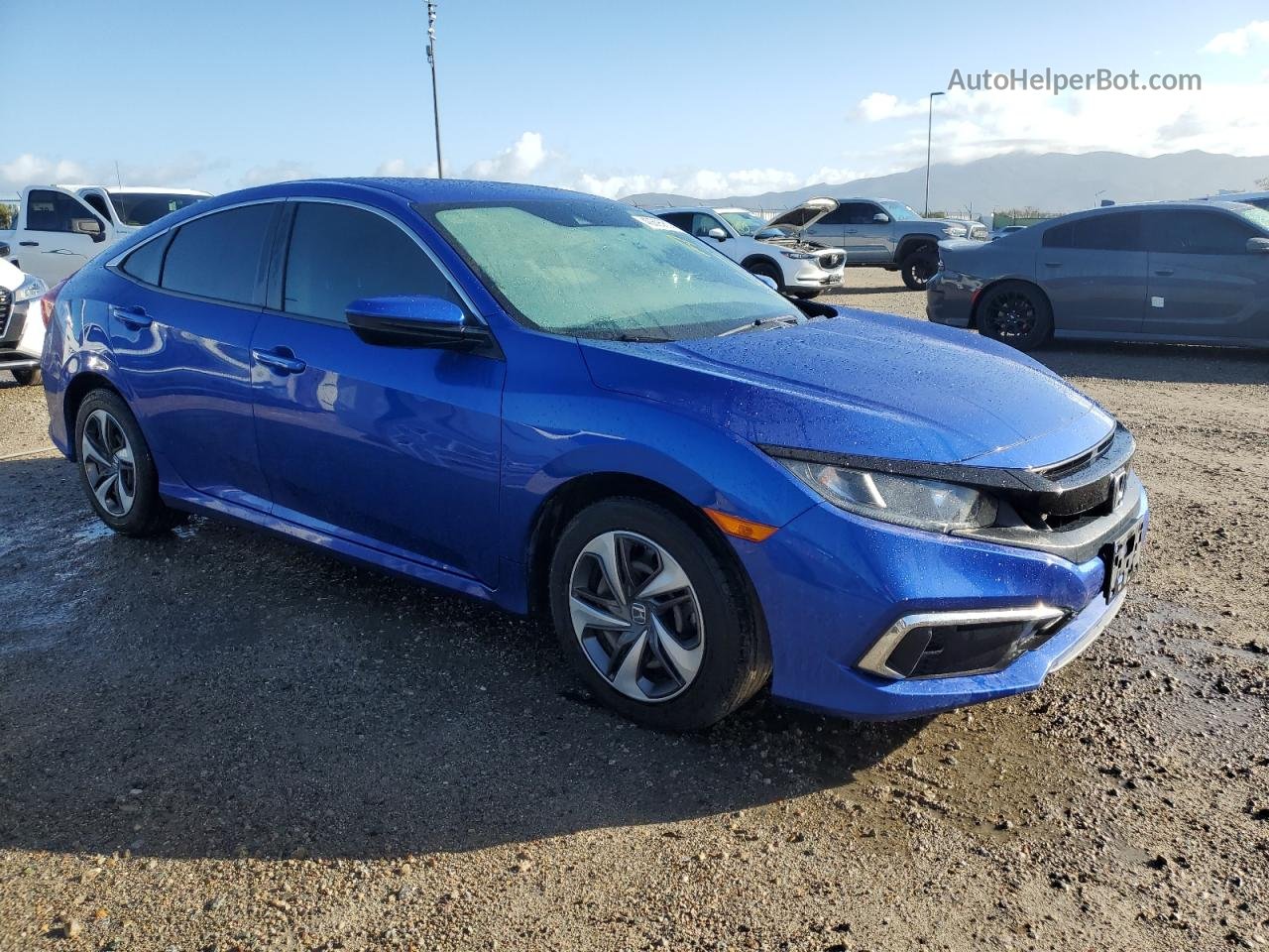 2019 Honda Civic Lx Blue vin: 19XFC2F6XKE214609
