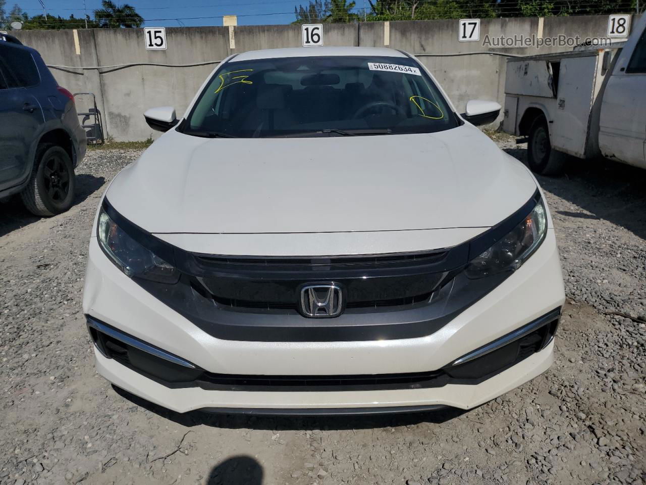 2020 Honda Civic Lx White vin: 19XFC2F6XLE018946