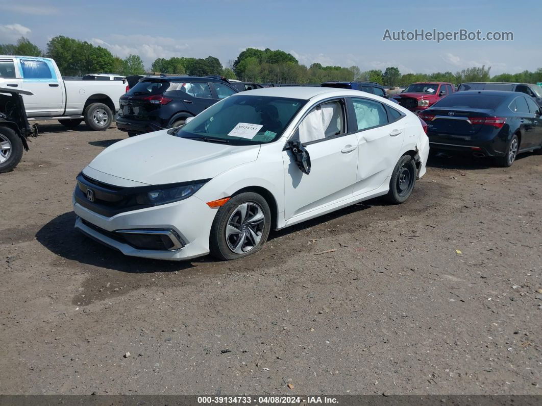 2020 Honda Civic Lx White vin: 19XFC2F6XLE019630