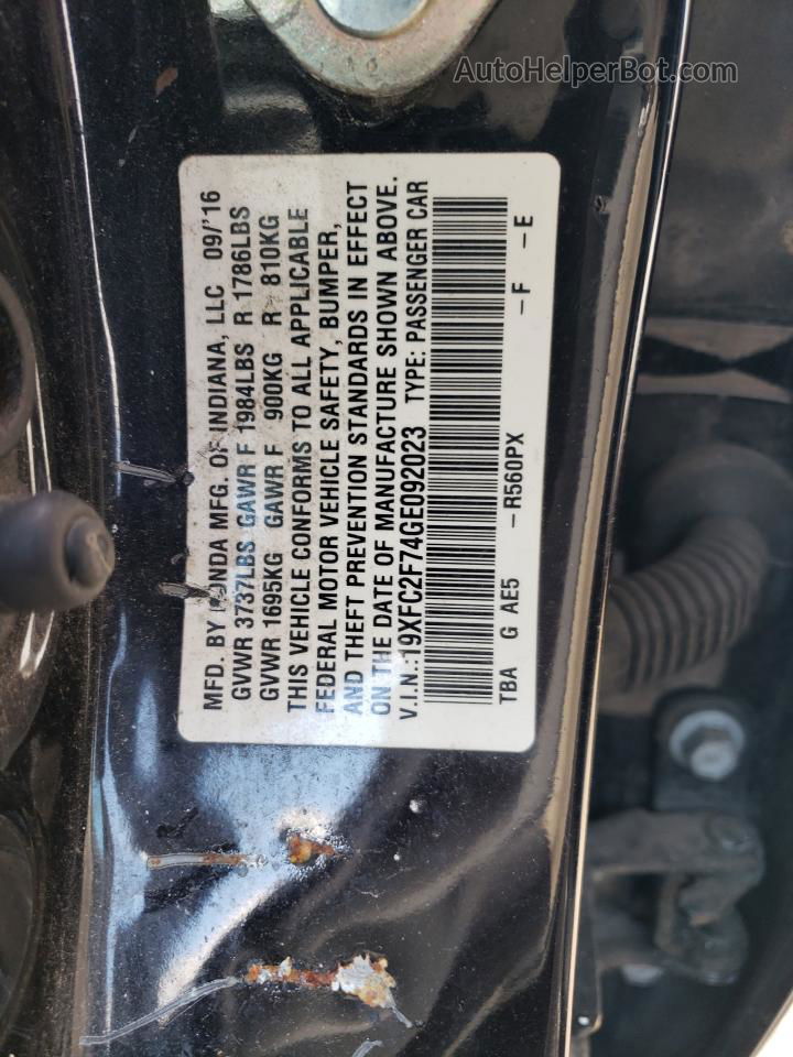 2016 Honda Civic Ex Черный vin: 19XFC2F74GE092023