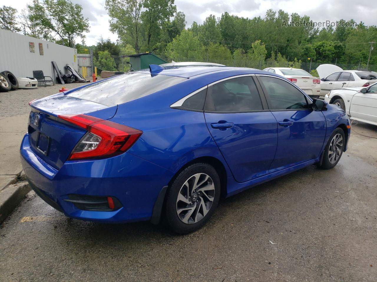 2017 Honda Civic Ex Синий vin: 19XFC2F76HE054133