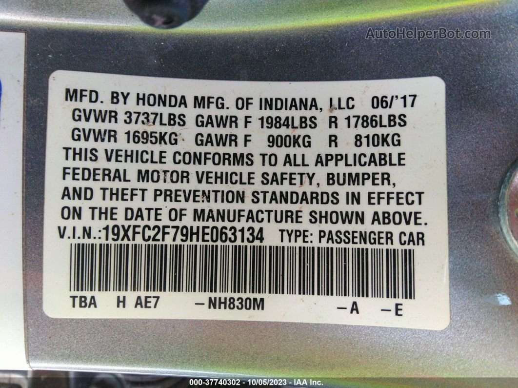 2017 Honda Civic Ex Silver vin: 19XFC2F79HE063134