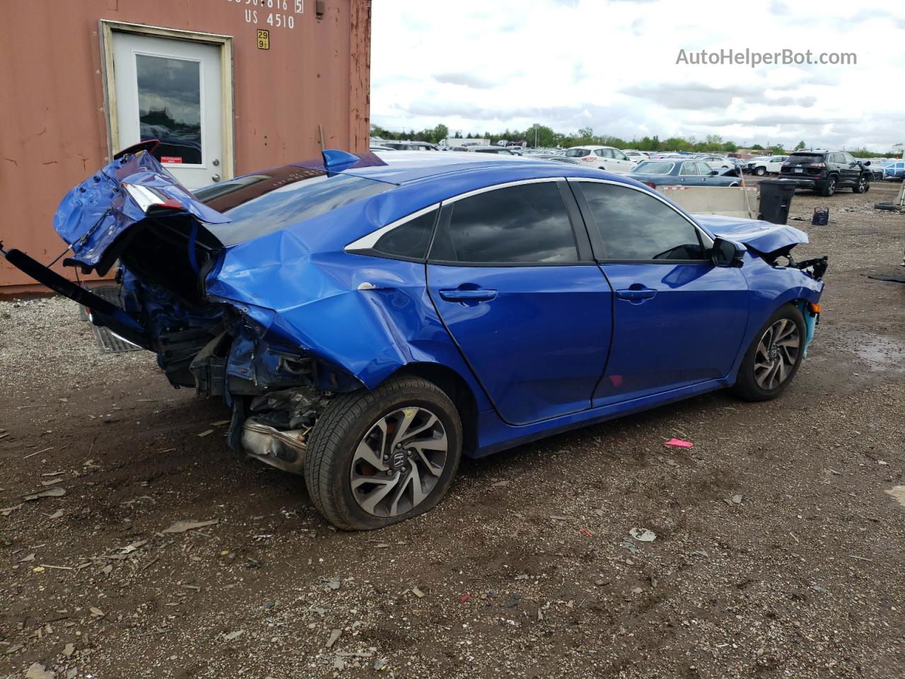 2017 Honda Civic Ex Синий vin: 19XFC2F79HE214151