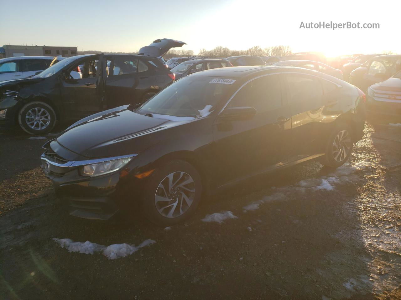 2016 Honda Civic Ex Черный vin: 19XFC2F7XGE065859
