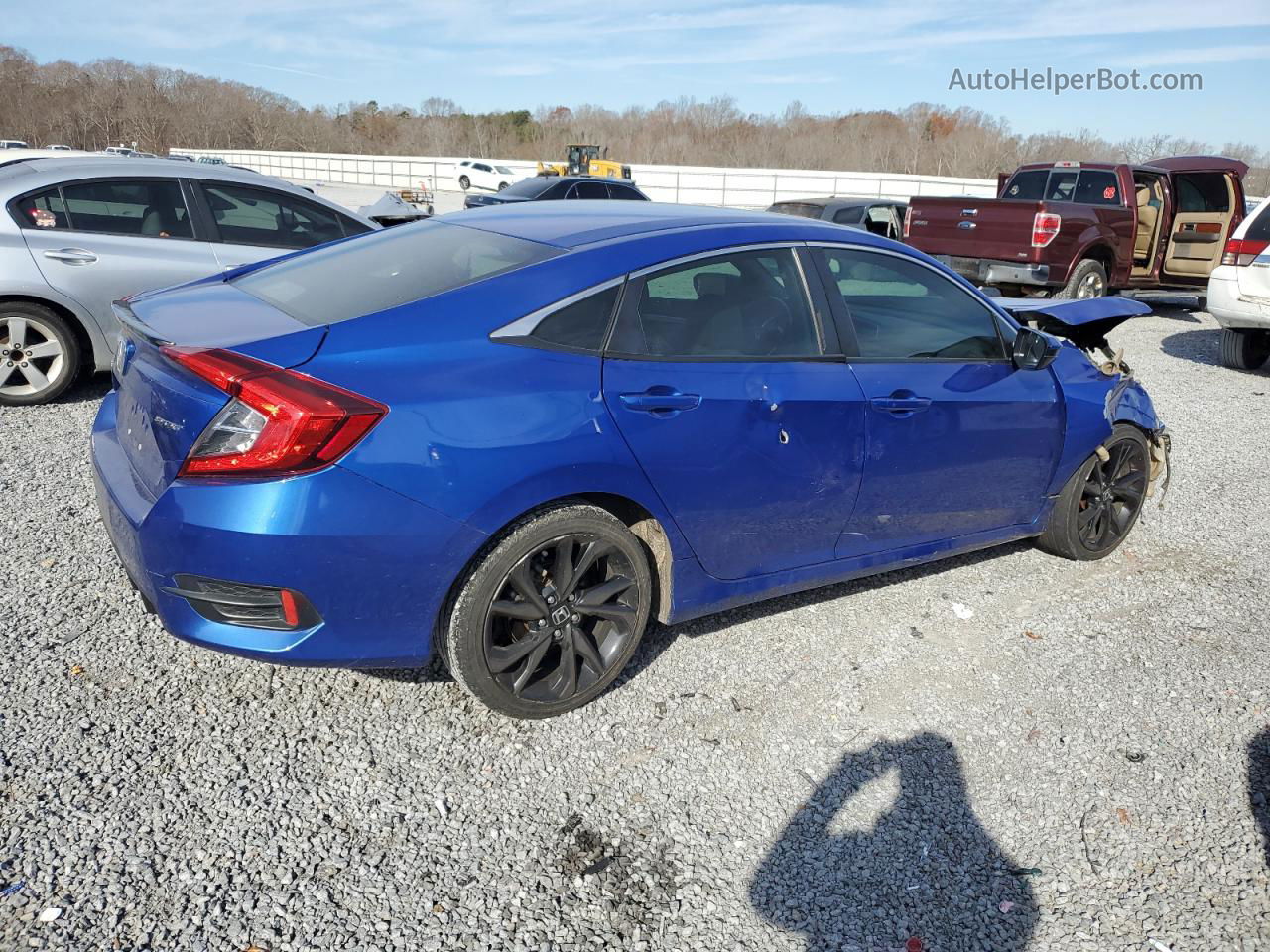 2019 Honda Civic Sport Синий vin: 19XFC2F80KE001704