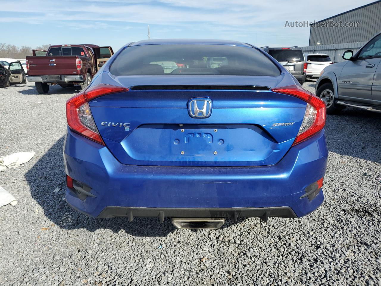 2019 Honda Civic Sport Синий vin: 19XFC2F80KE001704