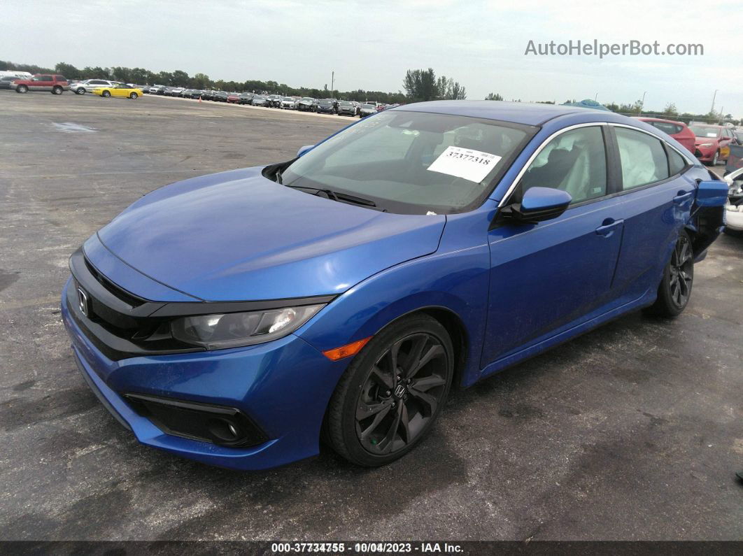 2019 Honda Civic Sport Синий vin: 19XFC2F80KE022813